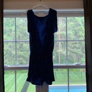 Blue and black romper